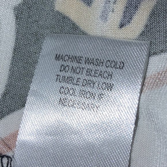 JM Studio botanical print drape neck top Sz L sleeveless - Picture 4 of 5